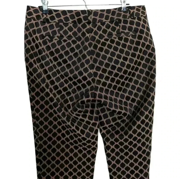 Banana Republic Camden-Fit Jacquard Ankle Pant Beige Black Straight Women's 10 - Picture 5 of 12